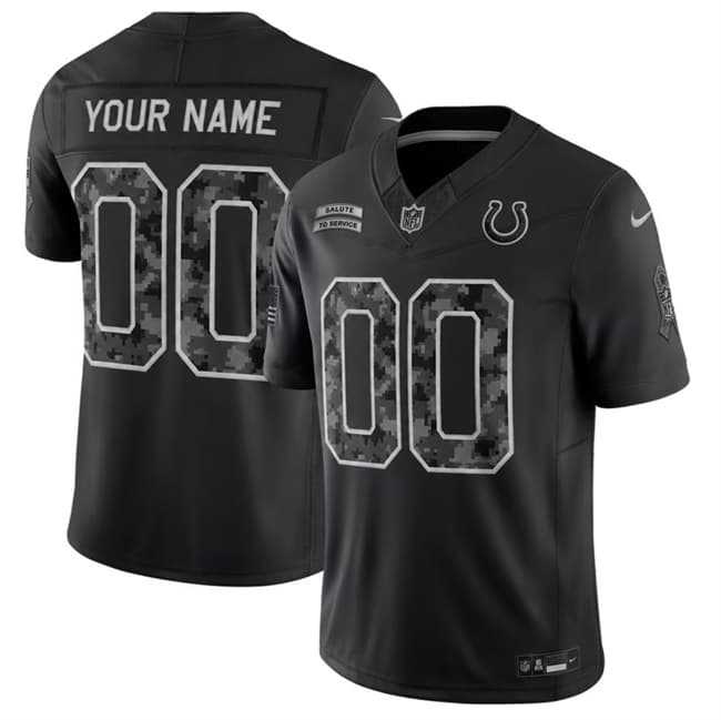 Men%27s Indianapolis Colts Active Player Custom Black F.U.S.E. 2026 Salute to Service Limited Football Stitched Jersey->customized nfl jersey->Custom Jersey