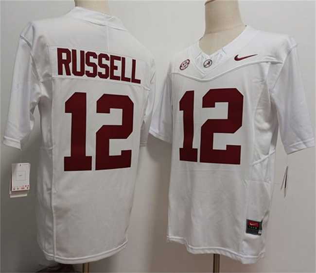Men%27s Alabama Crimson Tide #12 Keelon Russell White 2026 F.U.S.E Stitched Football Jersey->alabama crimson tide->NCAA Jersey