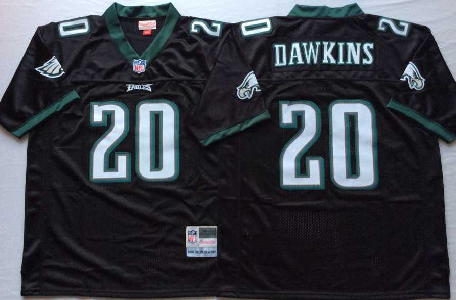 Men%27s Philadelphia Eagles #20 Brian Dawkins Black Throwback Stitched Football Jersey->philadelphia eagles->NFL Jersey