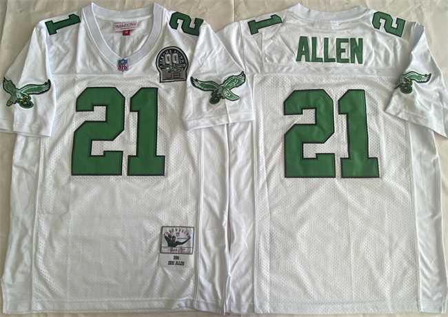 Men%27s Philadelphia Eagles #21 Eric Allen White Throwback Stitched Football Jersey->philadelphia eagles->NFL Jersey