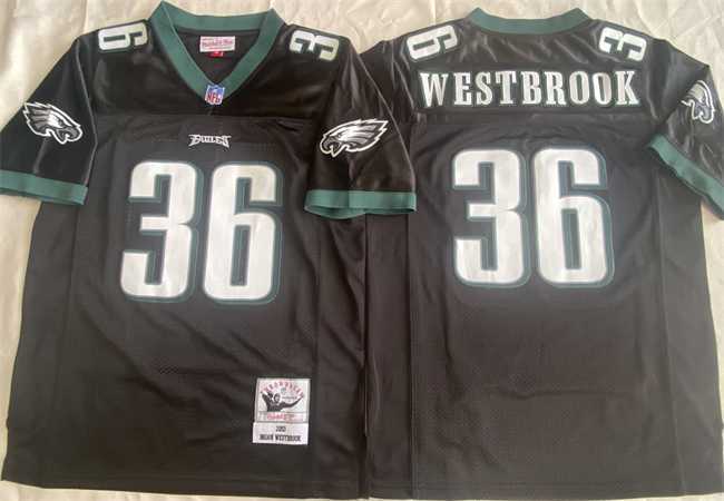 Men%27s Philadelphia Eagles #36 Brian Westbrook Black Throwback Stitched Football Jersey->philadelphia eagles->NFL Jersey
