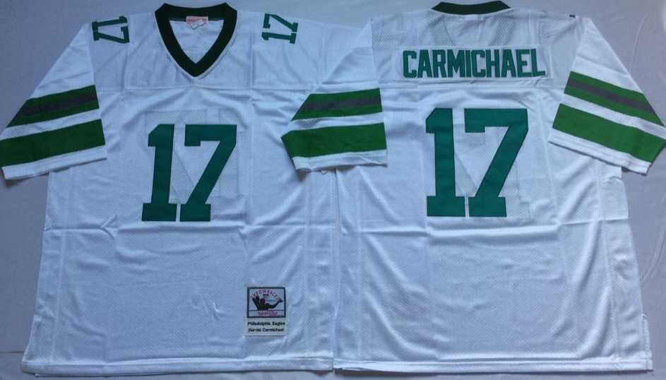 Men%27s Philadelphia Eagles #17 Harold Carmichael White Throwback Stitched Football Jersey->philadelphia eagles->NFL Jersey