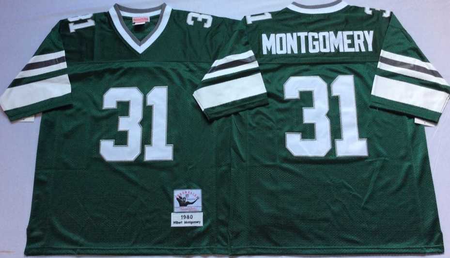 Men%27s Philadelphia Eagles #31 Wilbert Montgomery Green Throwback Stitched Football Jersey->philadelphia eagles->NFL Jersey