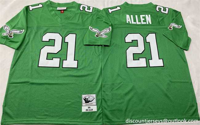 Men%27s Philadelphia Eagles #21 Eric Allen Kelly Green Throwback Stitched Football Jersey->philadelphia eagles->NFL Jersey