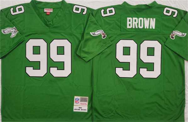Men%27s Philadelphia Eagles #99 Jerome Brown Kelly Green Throwback Stitched Football Jersey->philadelphia eagles->NFL Jersey