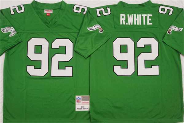 Men%27s Philadelphia Eagles #92 Reggie White Kelly Green Throwback Stitched Football Jersey->philadelphia eagles->NFL Jersey