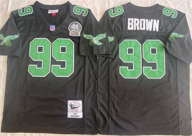 Men%27s Philadelphia Eagles #99 Jerome Brown Black Throwback Stitched Football Jersey->philadelphia eagles->NFL Jersey