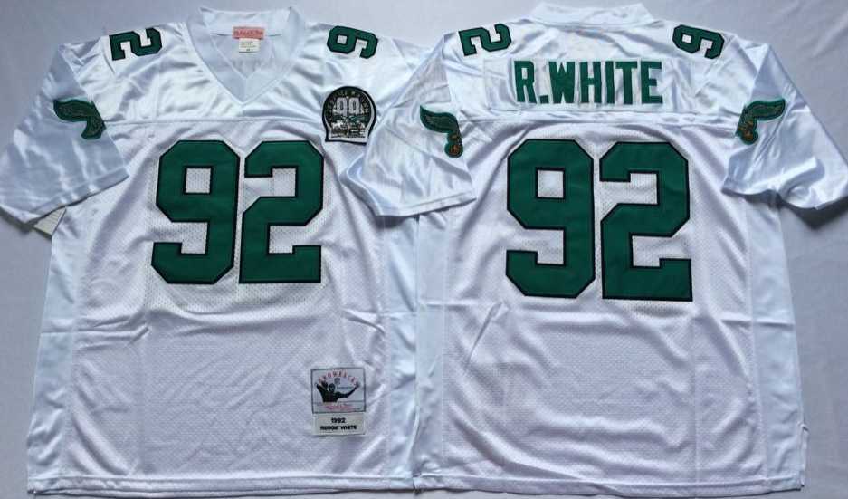 Men%27s Philadelphia Eagles #92 Reggie White White Throwback Stitched Football Jersey->philadelphia eagles->NFL Jersey