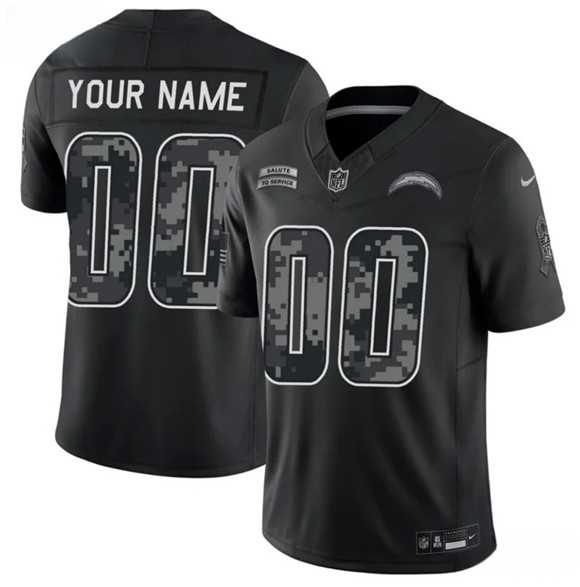 Men%27s Los Angeles Chargers Active Player Custom Black F.U.S.E. 2026 Salute to Service Limited Football Stitched Jersey->customized nfl jersey->Custom Jersey