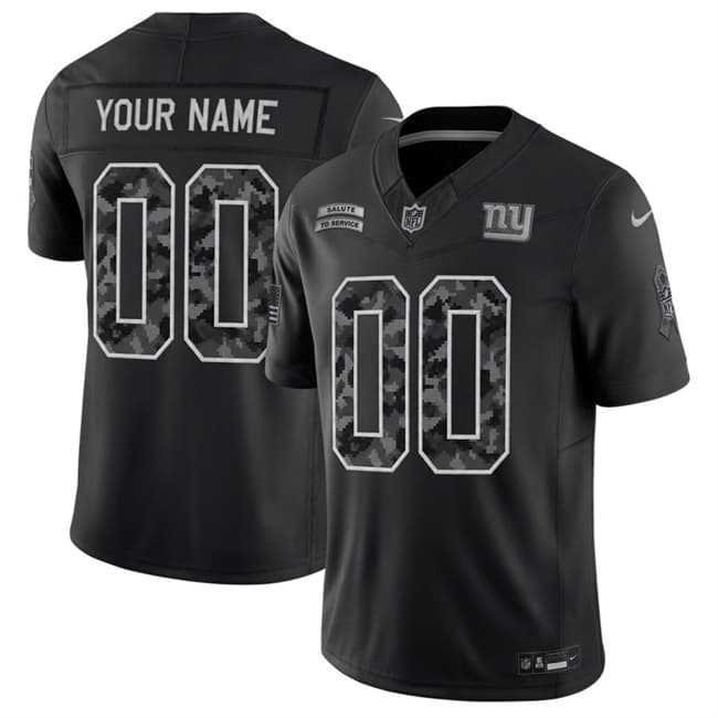 Men%27s New York Giants Active Player Custom Black F.U.S.E. 2026 Salute to Service Limited Football Stitched Jersey->customized nfl jersey->Custom Jersey