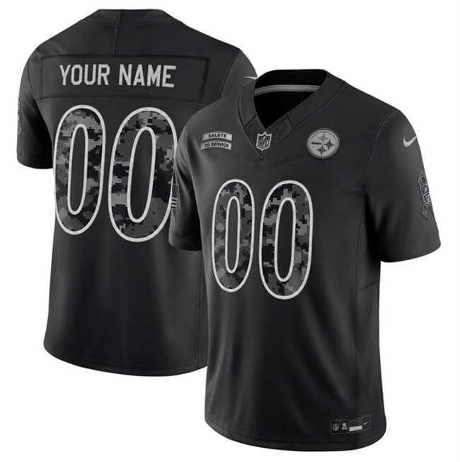 Men%27s Pittsburgh Steelers Active Player Custom Black F.U.S.E. 2026 Salute to Service Limited Football Stitched Jersey->customized nfl jersey->Custom Jersey