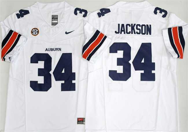Men%27s Auburn Tigers #34 Bo Jackson White 2026 F.U.S.E. Limited Stitched Jersey->alabama crimson tide->NCAA Jersey