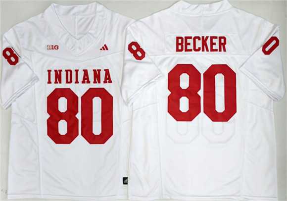 Men%27s Indiana Hoosiers #80 Charlie Becker White 2026 F.U.S.E. Stitched Basketball Jersey->indiana hoosiers->NCAA Jersey