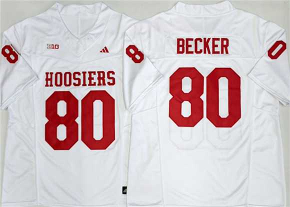 Men%27s Indiana Hoosiers #80 Charlie Becker White 2026 F.U.S.E. Stitched Basketball Jerseys->indiana hoosiers->NCAA Jersey