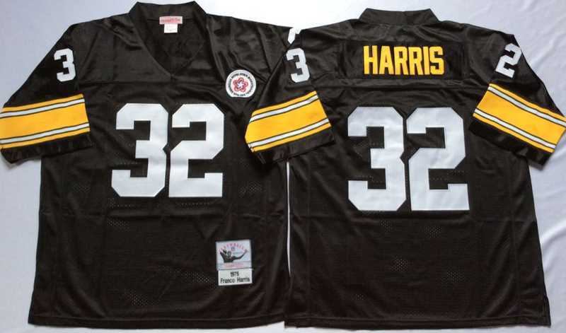 Men%27s Pittsburgh Steelers #32 Franco Harris Black Throwback Stitched Football Jersey->pittsburgh steelers->NFL Jersey