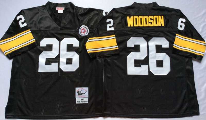 Men%27s Pittsburgh Steelers #26 Rod Woodson Black Throwback Stitched Football Jersey->pittsburgh steelers->NFL Jersey