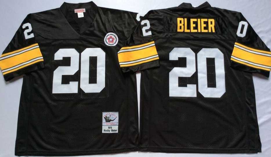 Men%27s Pittsburgh Steelers #20 Rocky Bleier Black Throwback Stitched Football Jersey->pittsburgh steelers->NFL Jersey