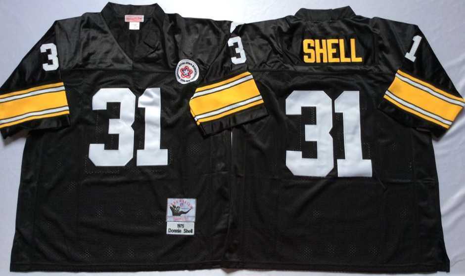 Men%27s Pittsburgh Steelers #31 Donnie Shell Black Throwback Stitched Football Jersey->pittsburgh steelers->NFL Jersey