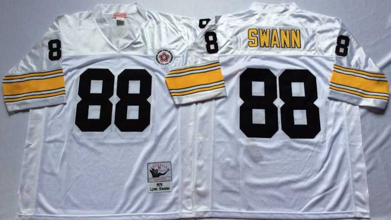 Mens Pittsburgh Steelers #88 Lynn Swann White Throwback Stitched Football Jersey->pittsburgh steelers->NFL Jersey