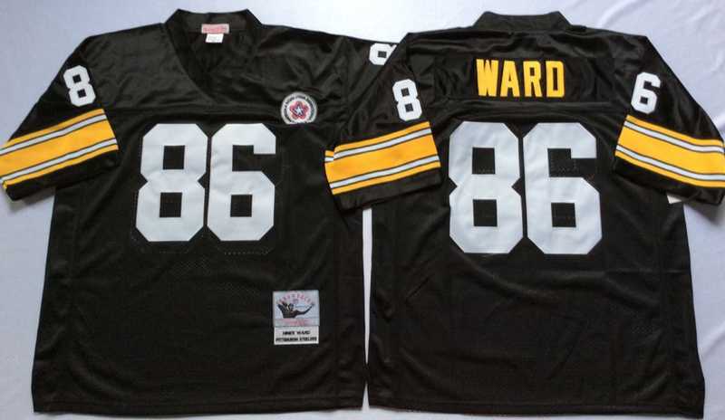 Mens Pittsburgh Steelers #86 Hines Ward Black Throwback Stitched Football Jersey->pittsburgh steelers->NFL Jersey