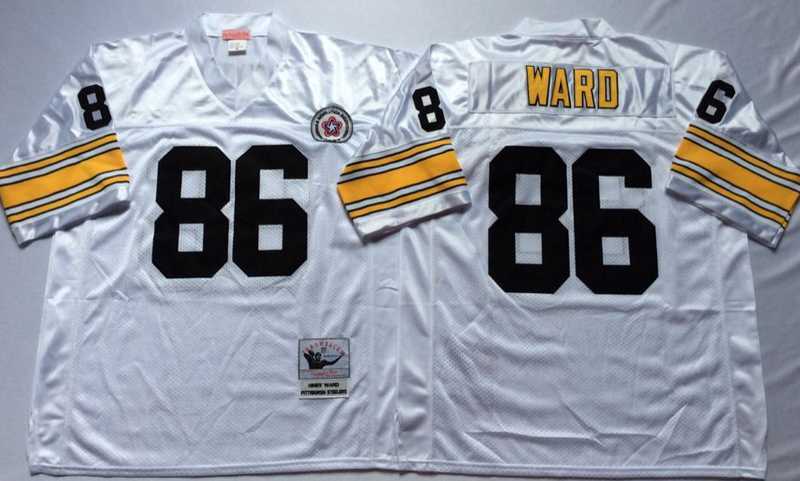Mens Pittsburgh Steelers #86 Hines Ward White Throwback Stitched Football Jersey->pittsburgh steelers->NFL Jersey