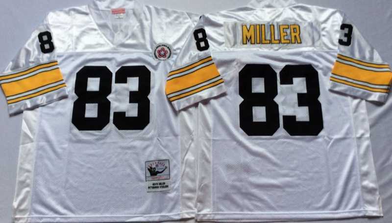 Mens Pittsburgh Steelers #83 Heath Miller White Throwback Stitched Football Jersey->pittsburgh steelers->NFL Jersey