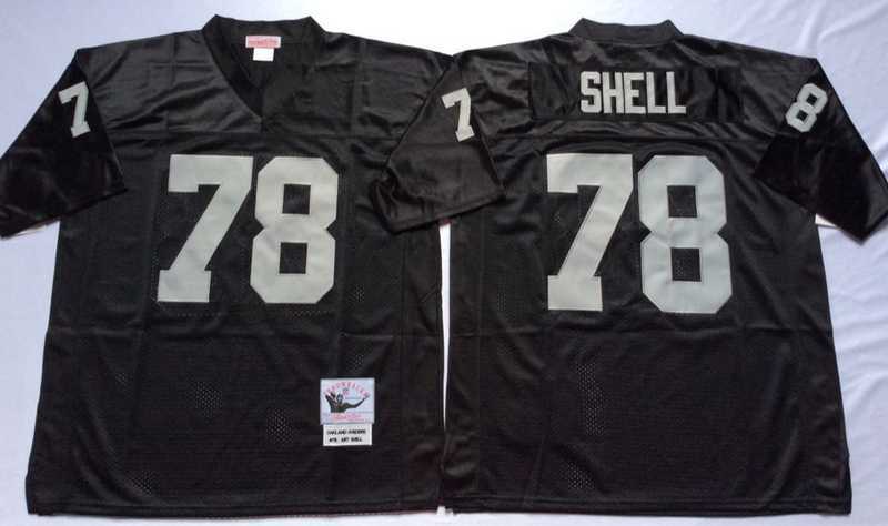 Men%27s Raiders #78 Art Shell Black Throwback Stitched Football Jersey->las vegas raiders->NFL Jersey