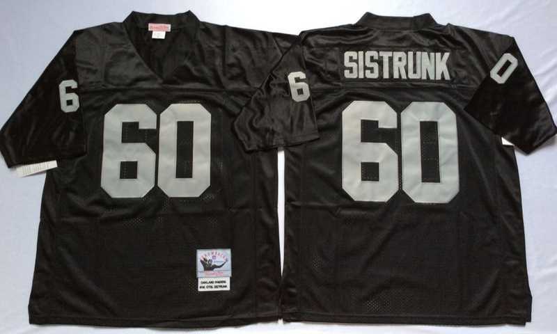 Men%27s Raiders #60 Otis Sistrunk Black Throwback Stitched Football Jersey->las vegas raiders->NFL Jersey