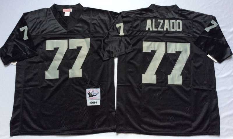 Men%27s Raiders #77 Lyle Alzado Black Throwback Stitched Football Jersey->las vegas raiders->NFL Jersey