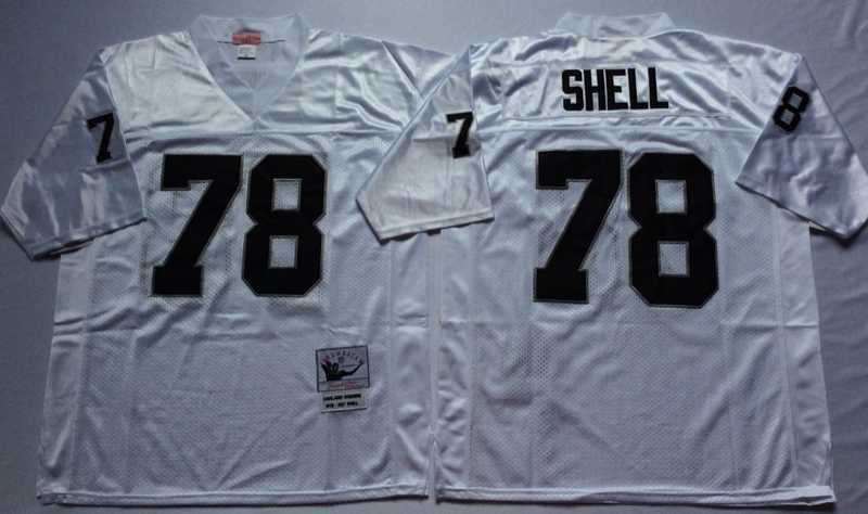 Men%27s Raiders #78 Art Shell White Throwback Stitched Football Jersey->las vegas raiders->NFL Jersey