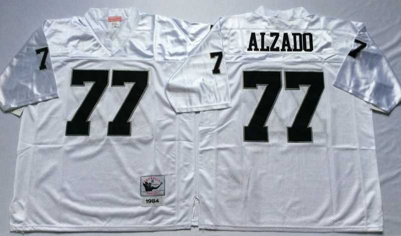 Men%27s Raiders #77 Lyle Alzado White Throwback Stitched Football Jersey->las vegas raiders->NFL Jersey