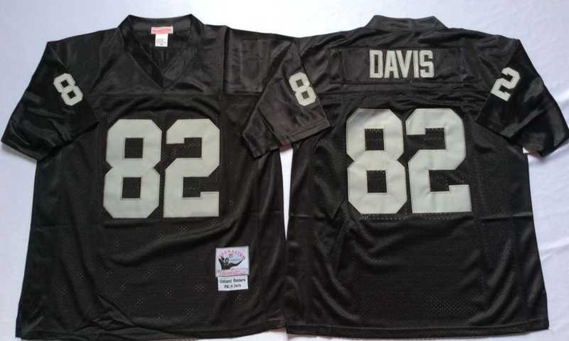 Men%27s Raiders #82 Al Davis Black Throwback Stitched Football Jersey->las vegas raiders->NFL Jersey
