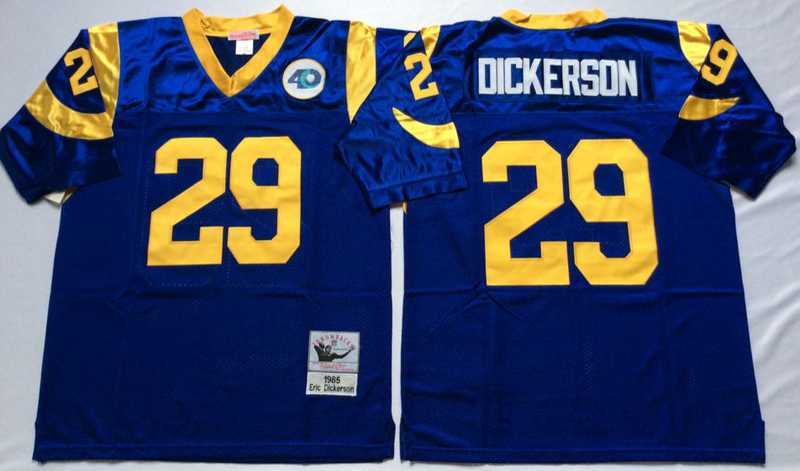 Men%27s Rams #29 Eric Dickerson Blue Throwback Stitched Football Jersey->los angeles rams->NFL Jersey