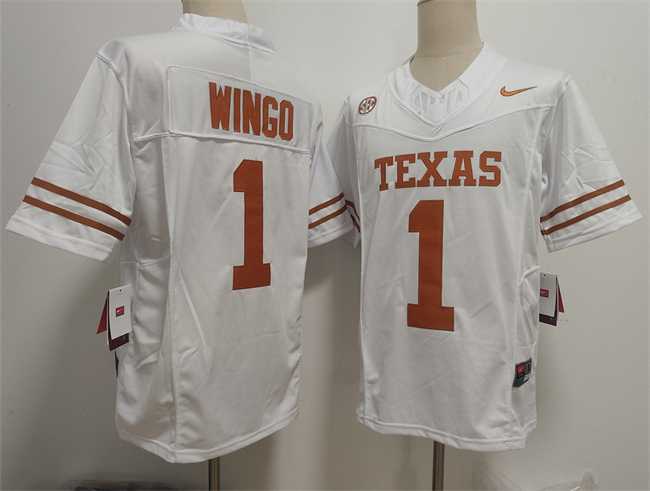 Men%27s Texas Longhorns #1 Ryan Wingo White 2026 F.U.S.E. Stitched Jersey->ohio state buckeyes->NCAA Jersey