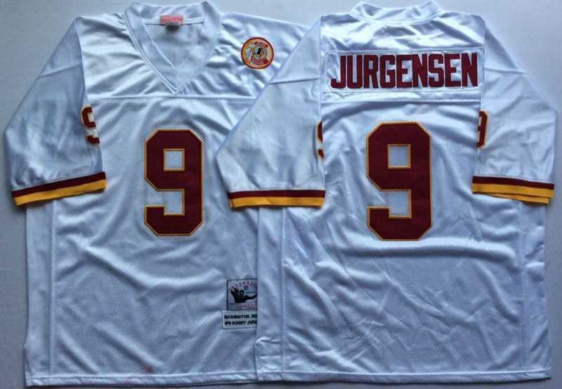 Mens Redskins #9 Sonny Jurgensen White Throwback Stitched Football Jersey->washington redskins->NFL Jersey