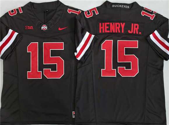 Men%27s Ohio State Buckeyes #15 Chris Henry Jr Black 2025 F.U.S.E. Limited Stitched Jersey->miami hurricanes->NCAA Jersey