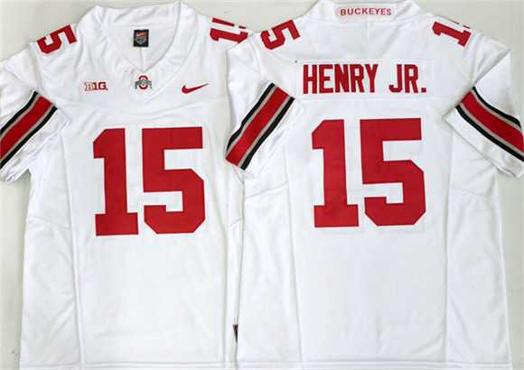 Men%27s Ohio State Buckeyes #15 Chris Henry Jr White 2025 F.U.S.E. Limited Stitched Jersey->ohio state buckeyes->NCAA Jersey