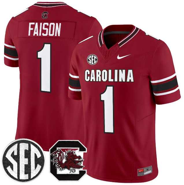 Men%27s South Carolina Fighting Gamecocks #1 Rahsul Falson Garnet 2026 F.U.S.E. Stitched Nike Jersey Dzhi->texas longhorns->NCAA Jersey