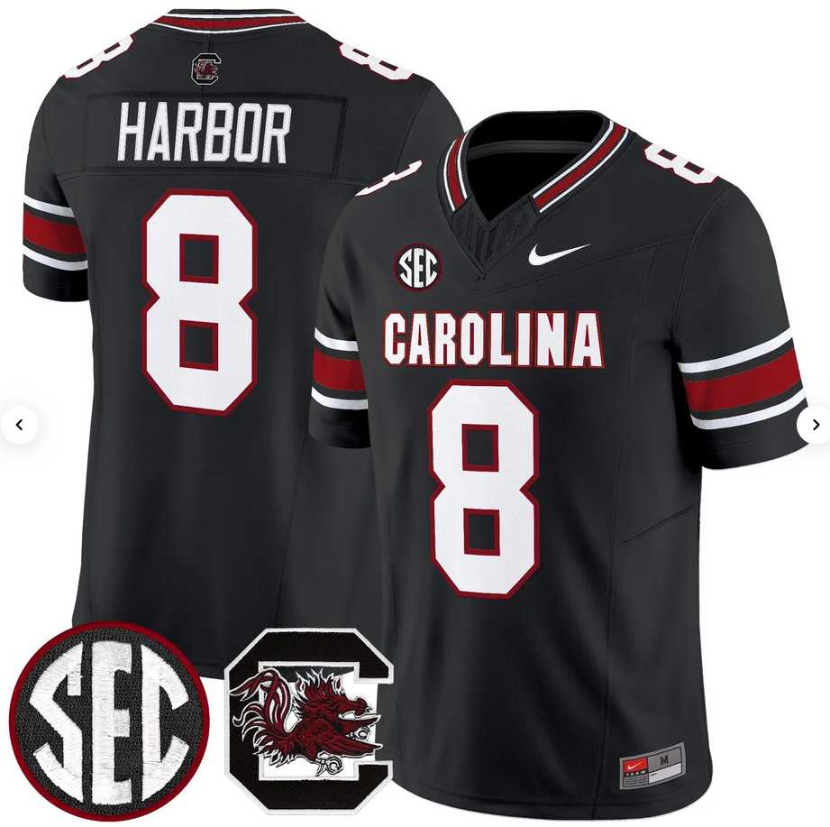 Men%27s South Carolina Fighting Gamecocks #8 Nyck Harbor Black 2026 F.U.S.E. Stitched Nike Jersey Dzhi->south carolina gamecocks->NCAA Jersey