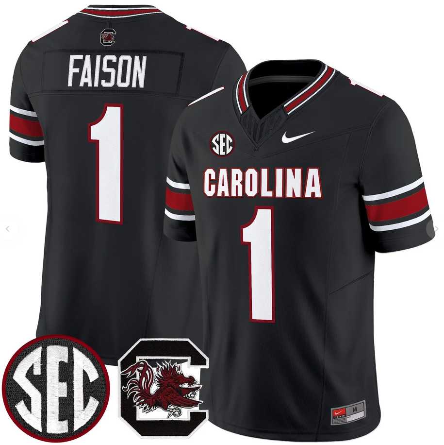 Men%27s South Carolina Fighting Gamecocks #1 Rahsul Falson Black 2026 F.U.S.E. Stitched Nike Jersey Dzhi->south carolina gamecocks->NCAA Jersey