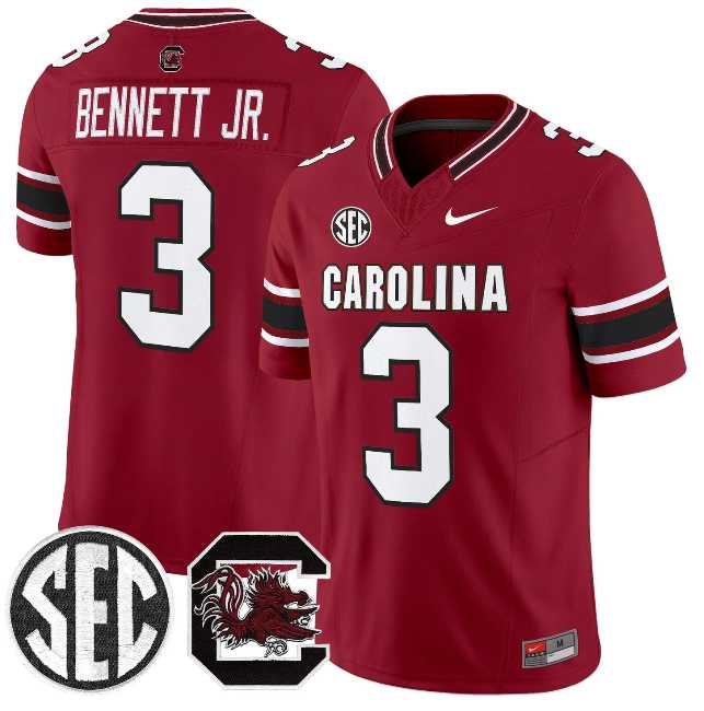 Men%27s South Carolina Fighting Gamecocks #3 Mazeo Bennett Jr. Garnet 2026 F.U.S.E. Stitched Nike Jersey Dzhi->south carolina gamecocks->NCAA Jersey