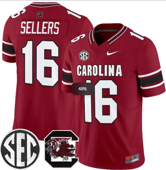 Men%27s South Carolina Fighting Gamecocks #16 LaNorris Sellers Garnet 2026 F.U.S.E. Stitched Nike Jersey Dzhi->south carolina gamecocks->NCAA Jersey