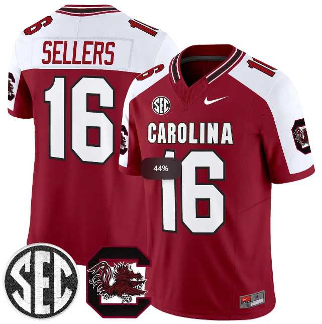Men%27s South Carolina Fighting Gamecocks #16 LaNorris Sellers Garnet White 2026 F.U.S.E. Stitched Nike Jersey Dzhi->south carolina gamecocks->NCAA Jersey