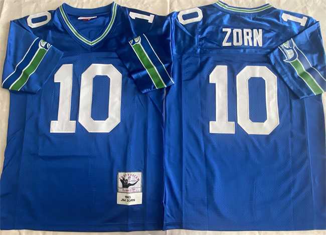 Men%27s Seattle Seahawks #10 Jim Zorn Royal Throwback Stitched Football Jersey->san francisco 49ers->NFL Jersey
