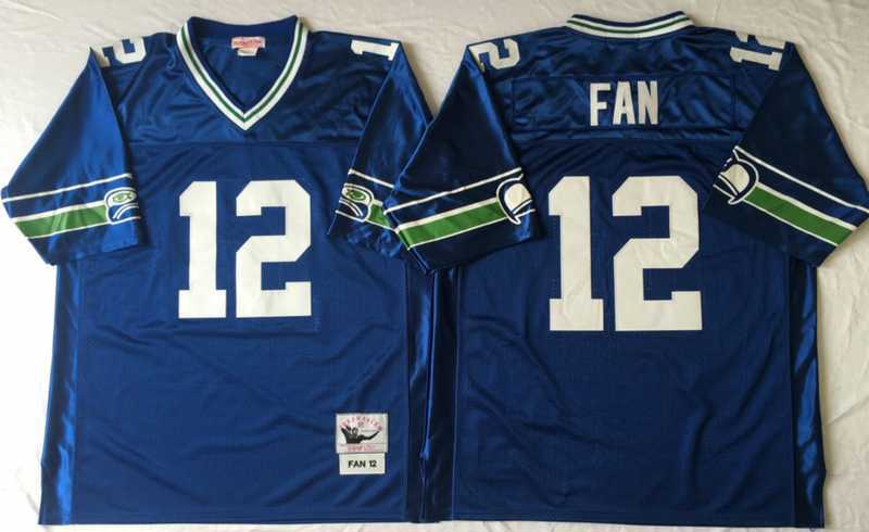Men%27s Seattle Seahawks #12 Fan Blue Throwback Stitched Football Jersey->san francisco 49ers->NFL Jersey