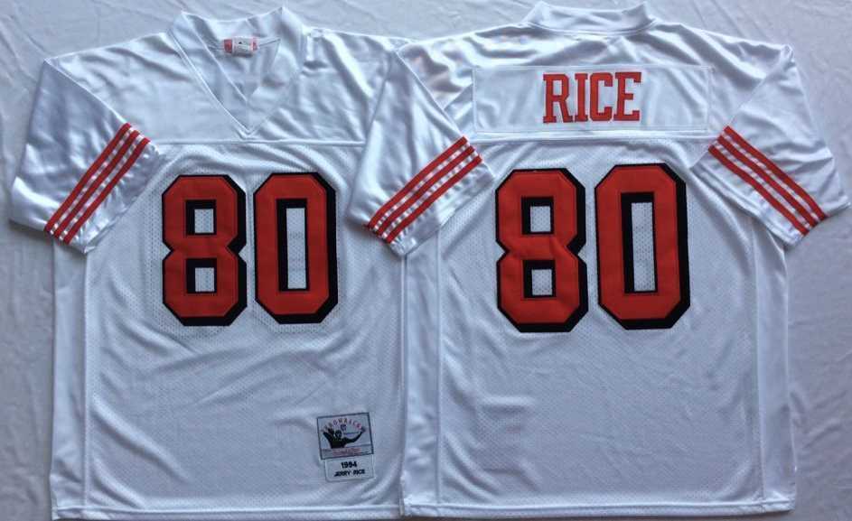 Mens San Francisco 49ers #80 Jerry Rice White 75th Throwback Stitched Football Jersey->san francisco 49ers->NFL Jersey
