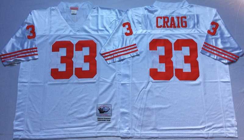 Mens San Francisco 49ers #33 Roger Craig White Throwback Stitched Football Jersey->san francisco 49ers->NFL Jersey