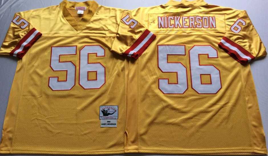 Men%27s Tampa Bay Buccaneers #56 Hardy Nickerson Yellow Throwback Stitched Football Jersey->tampa bay buccaneers->NFL Jersey