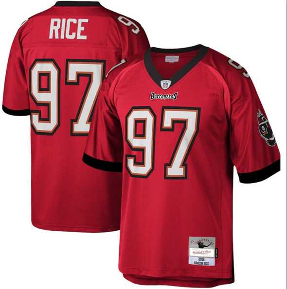 Men%27s Tampa Bay Buccaneers #97 Simeon Rice Red Throwback Stitched Football Jersey Dzhi->tennessee titans->NFL Jersey