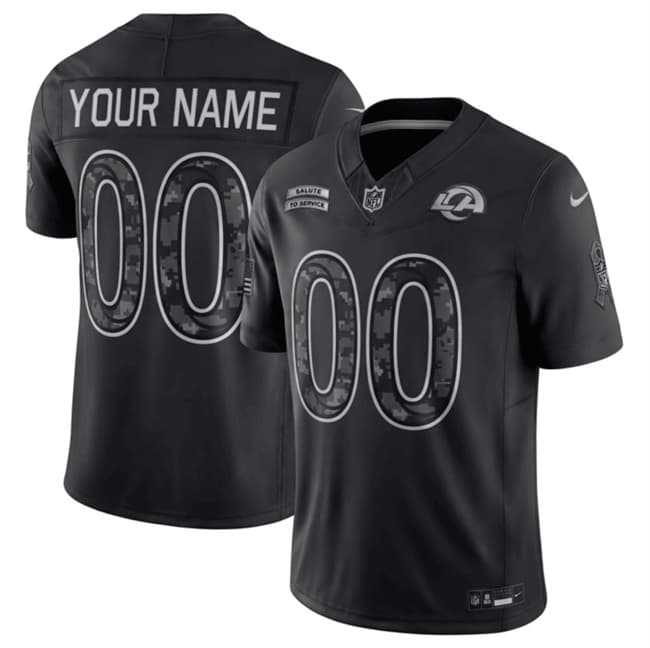 Men%27s Los Angeles Rams Active Player Custom Black F.U.S.E. 2026 Salute to Service Limited Football Stitched Jersey->customized nfl jersey->Custom Jersey